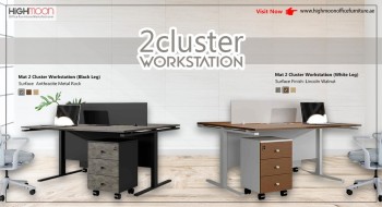 Office Workstation Desk - 2 Cluster Workstation - Highmoon Office Furniture Dubai