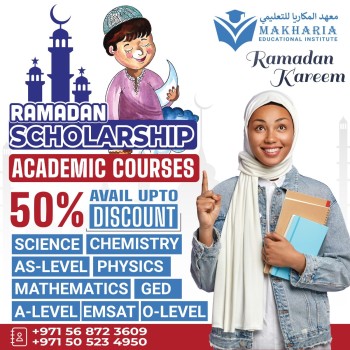 Ramadan scholarship – 50% off on academic courses | +971 56 872 3609