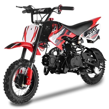 Coolster 110cc Dirt Bike for Kids & Adults, Red - Gas Powered Automatic Off-Road Pit Bike with Elect