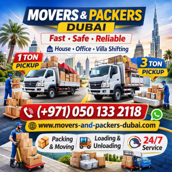 1 ton pickup Commercial Movers And Packers Dubai