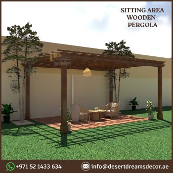 Sitting Area Wooden Pergola in UAE