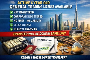ACTIVE 6 YEARS OLD GENERAL TRADING LICENSE AVAILABLE FOR SALE 