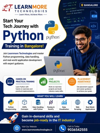 Master Python with Learnmore Technologies – Bangalore!