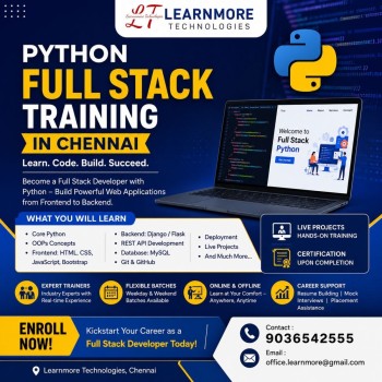 Python Full Stack Training in Chennai - Learnmore Technologies