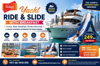 Book Yacht Ride and Slide with Breakfast for an Exciting Morning Cruise – DubaiTicketExpert