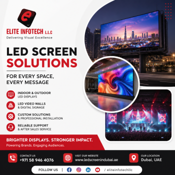 LED Screen Solutions in Dubai, UAE LED Display Dubai | Premium LED Solutions by Elite Infotech