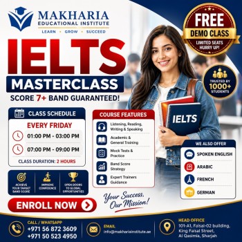 IELTS Training Near King Faisal Road Sharjah  Call Now 0568723609