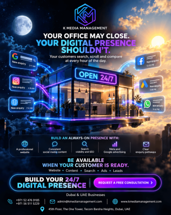 Always-On Digital Storefront, Open 24_7 PNG 24/7 Digital Presence & Lead Generation Dubai | K Media