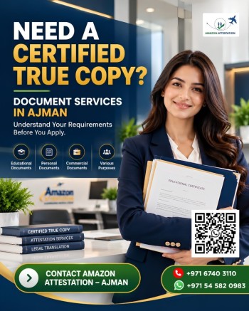 Certified True Copy in Ajman | Amazon Attestation