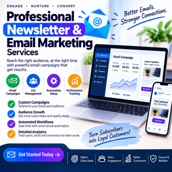 Professional Newsletter Marketing Banner Professional Newsletter & Email Marketing Services