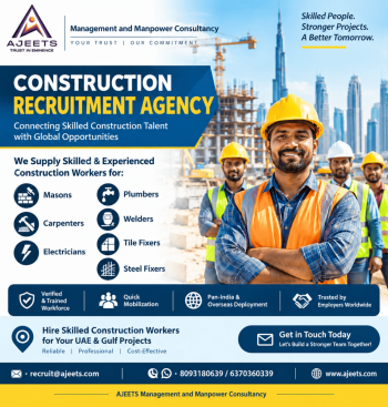 Construction Recruitment Agency Poster (1) Construction Recruitment Agency for Skilled Workers | AJEETS